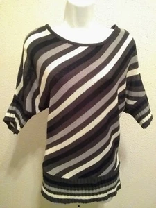 Suéter tejido manga 3/4 alas para mujer De Rotchild negro gris blanco talla L - Imagen 1 de 2