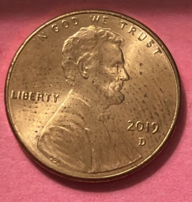 2019 D LINCOLN SHIELD CENT -RPM/DDO-001,DDR/strike Thru Cloth, #MSSC-051 - Image 1 of 4