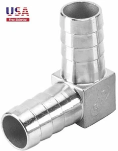 304SS Hose Barb Fitting 90 Degree Elbow 3/4" Barbed Right Angle Connector 1PC - Picture 1 of 3