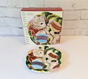 Fitz & Floyd Kristmas Kitty Canape Plate Platter Box 2003 Christmas Wall Hanging - Picture 1 of 8