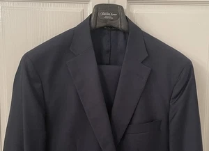 Saks / Ermenegildo Zegna 42R Made In Italy Navy Blue Solid Suit Retail $1295 - Picture 1 of 10
