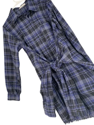 By Together Camisa a Cuadros Manga Larga Con Botones Vestido Divertido Cinturón Manga RZ10399 Foto 1 de 4