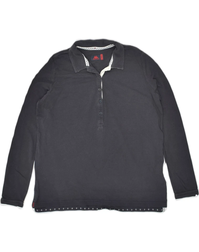 KAPPA Womens Long Sleeve Polo Shirt UK 6 XS Navy Blue Cotton AM05 - Image 1 of 3