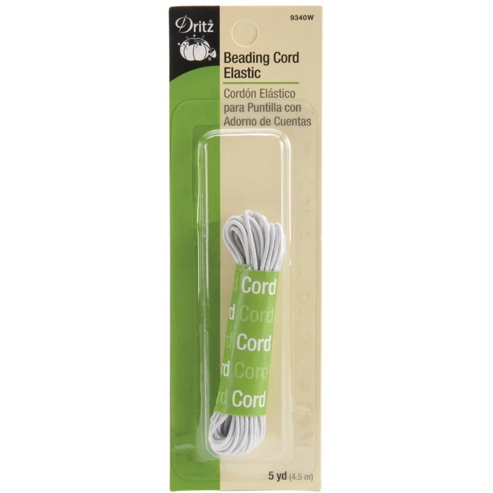 Dritz Elastic Beading Cord 5yd Pkg White