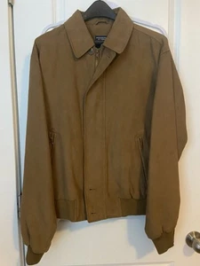 Men's Roundtree & Yorke Sport Soft 100% Suede Jacket SMALL  Chestnut Brown - Picture 1 of 13