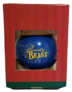 Disney La Bella y la Bestia Navidad Navidad Adorno Bola de Vidrio De Colección 1997 - Imagen 1 de 5