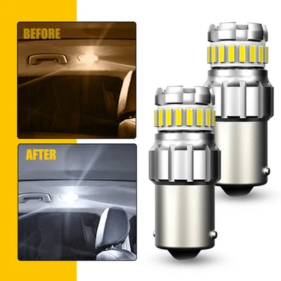 AUXITO 2x 1156 LED Luz Inversa Respaldo Aparcamiento DRL Bombillas 6500K Blanco Sin Errores Foto 1 de 4