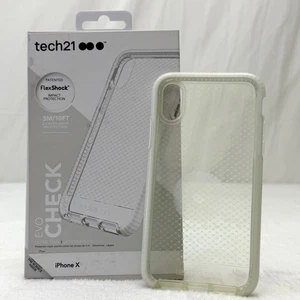 Tech21 EVO Check iPhone X Hülle FlexShock Aufprallschutz Ultradünn Klar Weiß - Bild 1 von 11