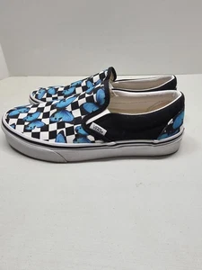 Vans Slipper Kariert Schmetterling Damen 9 Blau Schwarz Weiß Schuhe Herren 7,5 - Bild 1 von 17