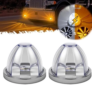 2PCS Dual Color Strobe Watermelon Light for F-reightliner K-enworth Amber White - Picture 1 of 11
