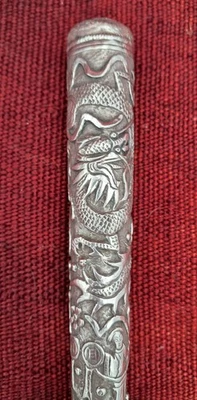 Pommeau De Canne En Argent, Chine Ou Vietnam XIXème - Photo 1/4