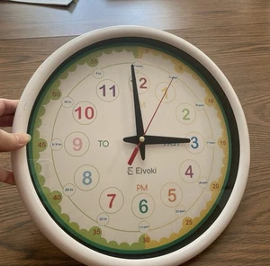 Time Teacher Easy Read Learn Silent Past to Richtig Wand Batteriebetrieben Uhr - Bild 1 von 2