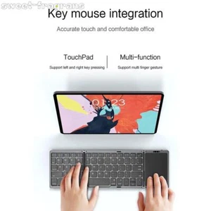 Mini Folding Wireless Bluetooth Keyboard with Touchpad for Windows, Android, IOS - Picture 1 of 9