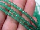 4mm Green Natural Aventurine Faceted Round Gemstone Loose Beads 15"