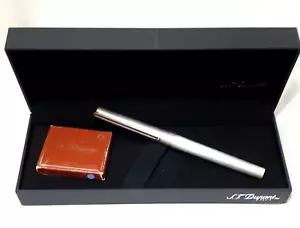 S.T. Pluma estilográfica Dupont plata maciza oro liso 18K pluma plata sólida 925 - Imagen 1 de 17