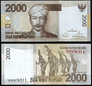 INDONESIEN 2000 RUPIAH 2016 UNC UTF, PRINZ ANTASARI IM ZENTRUM, TRADITIONELLER DAYAK D - Bild 1 von 1