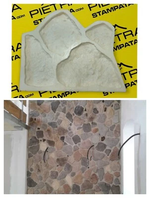 STONE VENEER RUBBER MOLD for casting gypsum concrete tiles decorative wall stone - Image 1 of 4
