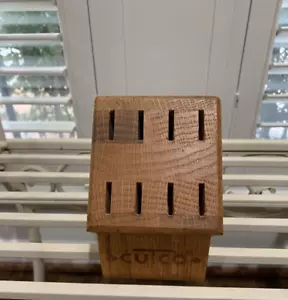 Cutco Wooden Knife Block 8 Steak knives Slot Holder Made in the USA - Picture 1 of 4