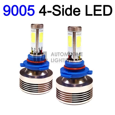 2x 4-Side HB3 9005 LED Headlight Kit Bulbs 80W Super Bright 6000K Crystal White - Image 1 of 4