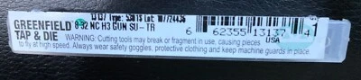 Greenfield Tap & Die 832 NC H3 Gun SU - TR 13137  - Image 1 of 3