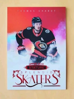 2022-23 UD Stature Splendid Skaters Red 75/75 Thomas Chabot #SS-7 Last Print SSP - Image 1 of 4