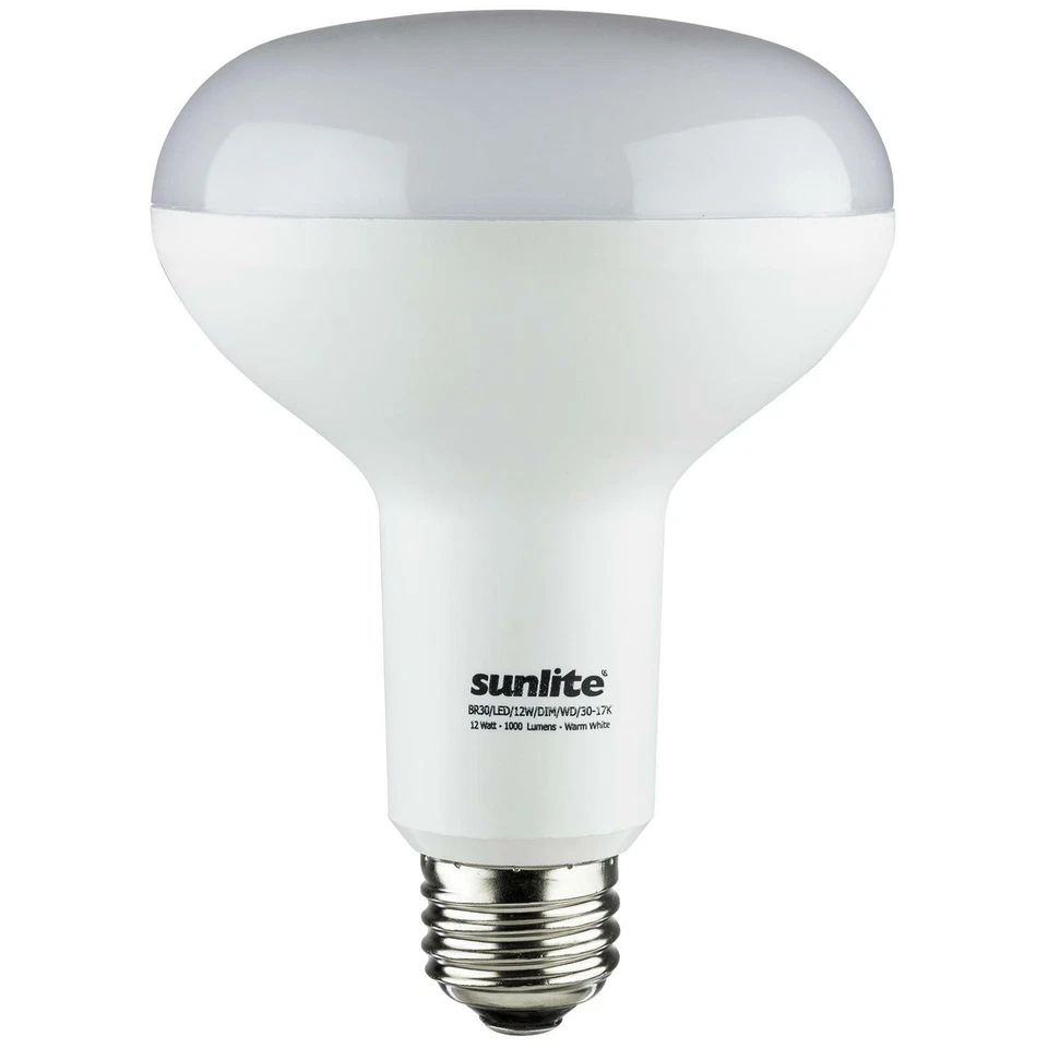 Sunlite 3000K; 120V; 12W; 1000L; E26 Base Dimmable LED BR30 Reflector Light Bulb - Image 1 of 1