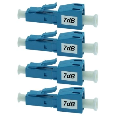 4x 7dB LC/UPC Connector Fiber Optic Optical Attenuator Plug-in Type Single Mode - Image 1 of 3