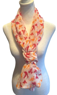 Bufanda Mujer Diseño Pájaro Transparente Talla Única 100% Poliéster Foto 1 de 4