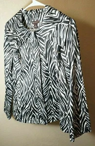 Dana Buchman M black white gray animal print light weight jacket - Picture 1 of 5