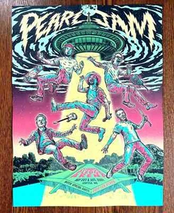 Pearl Jam Seattle WA Garret Morlan Blue Variant Artist Signed Poster Art Print - Picture 1 of 1