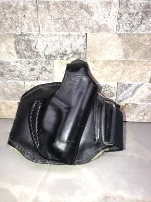 Desantis #72 Black Leather Ankle Holster RIGHT Rig For JETFIRE/SMALL Pistol #R74 - Image 1 of 2