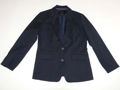 Chaqueta Blazer Banana Republic Para Mujer 2 Botones Talla 8 Azul Marino Rayas BR Foto 1 de 4