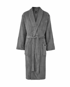 Savile Row Company Men's Grey Lightweight Super Soft Fleece Dressing Gown - Picture 1 of 5