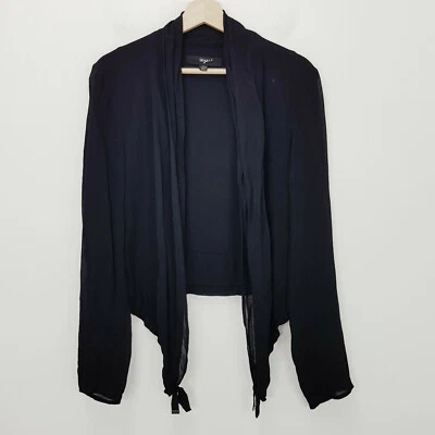 [VERGE Nueva Zelanda] Chaqueta envolvente de cuero negra para mujer | Talla S o AU 10 Foto 1 de 4