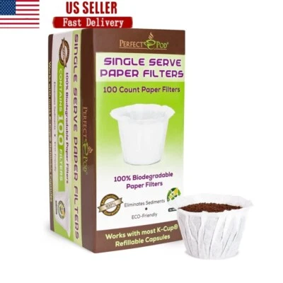 Filtros de papel de un solo servicio 100 unidades K-Cup cápsula reutilizable limpieza de café nuevos Foto 1 de 4