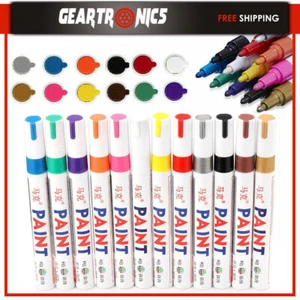 Waterproof Permanent Paint Marker Pen Car Tyre Tire Tread Rubber Metal 12pc/set - Picture 1 of 12