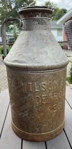 Vintage IRA WILSON & SONS DAIRY, DETROIT Michigan MI METAL Milk Jug - Picture 1 of 16