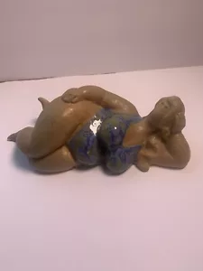 Vintage Large Voluptuous Clay Pottery sun bathing Woman terracotta sculture - Picture 1 of 10