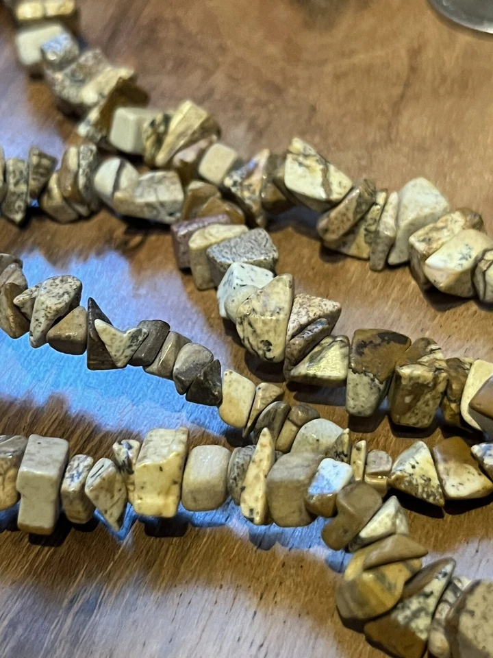 5-8mm Natural Landscape Jasper Chip Freeform Gemstone Loose Beads 24in Strand - Image 1 of 4