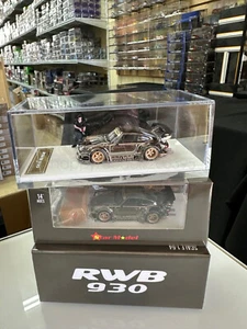 Modelo estrella escala 1/64 Porsche 930 RWB galvanizado negro diecast modelo de coche - Imagen 1 de 3