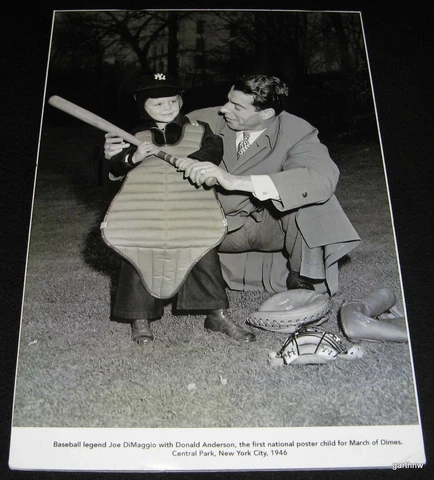 JOE DIMAGGIO 1946 ORIGINAL MARCH OF DIMES POSTER CHILD DONALD ANDERSON PROMO Cover