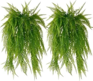 Künstliche Hängepflanzen Farn 80cm 4/6 Stück Grüne Hängepflanze Deko - Bild 1 von 7