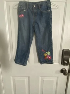 GYMBOREE 2012 TEA TIME AFTERNOON DRAGON FLY CROPPED DENIM JEANS SZ 7 - Picture 1 of 3