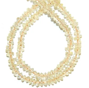 NG2373 Yellow 3mm Hand-Cut Saucer Rondelle Citrine Gemstone Beads 14" - Picture 1 of 3
