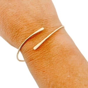 Stacking Nail Wrap Cuff Bracelet Solid 925 SterlingSilver Rounded Bangle For Him - Picture 1 of 2