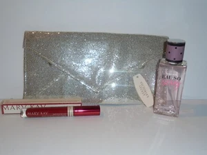 Victoria's Secret Abendtasche Clutch silber glänzend mit Nebel & Glanz - Bild 1 von 3