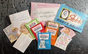 Gerber 1966 nuevo folleto para bebés de muestras de alimentos de hospital, colgador de puerta, descuentos - Imagen 1 de 10