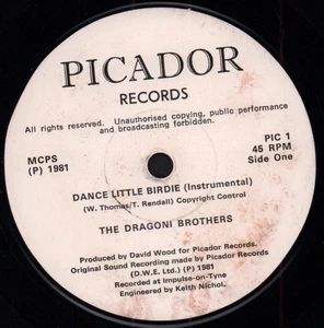 Dragoni Brothers Dance Little Birdie 7" vinyl UK Picador 1981 label has some - Picture 1 of 2