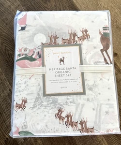 Pottery Barn Kids Heritage ROUGE Santa QUEEN Bio-Baumwolle Lakenset - Bild 1 von 2