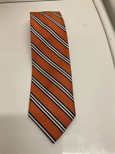 Brooks Brothers 346 Vtg Pure Silk Tie Burnt Orange W/ Diaganol Stripe. EUC - Foto 1 di 4